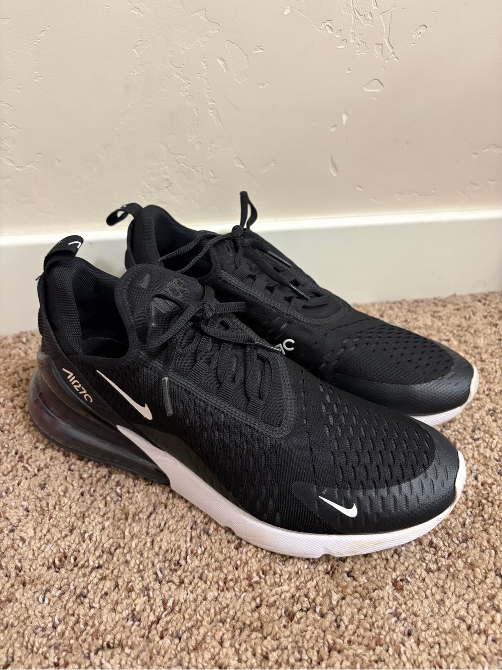 Nike Air Max 270 Sneakers, Black/White/Anthracite, Men's Size 9 AH8050-002